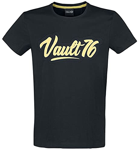 T-Shirt Vault 76 Fallout noir pour les sessions gaming et le quotidien en taille S