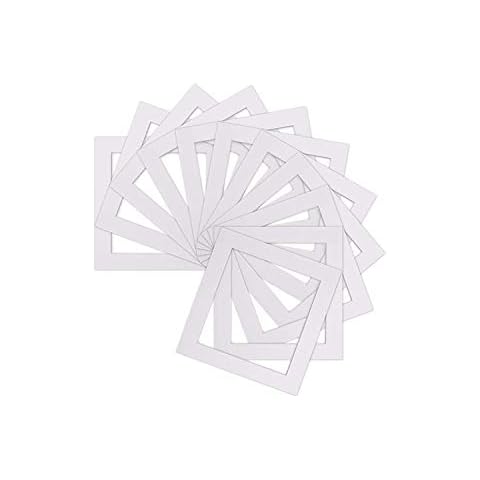 Memory Box Pack of 5 - Instagram Square Bespoke Computer Cut Photo Mounts/Picture Mounts/Frame Mounts - Frame Size 8'x8' Mount Size 6'x6' - Color white Cover