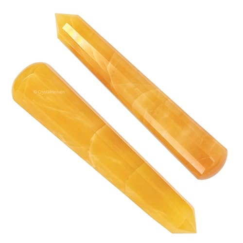 Image of Certified Yellow Aventurine Crystal Wand - Pointed Crystal Wand for Energy Healing, Chakra Balancing, Meditation and Home Decor - Crystals and Healing Stones for Gift