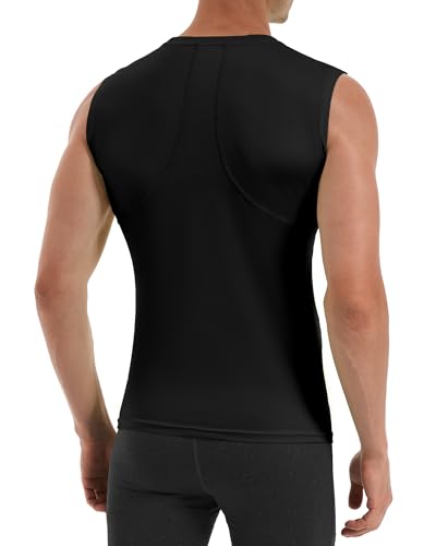 Runhit FZMS0106153-03-BLACK:L Sleeveless Compression Shirt Men Tank Tops Gym Workout Mens Sleeveless Tee Shirts thumb #2