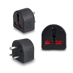 MX 3 Pin Universal Conversion Plug Converts Power 5 AMP to 15 AMP Plug, Flame Retardant Body Material with Child Safety Shutter & LED Indicator, Travel Adaptor, Multi- Use Socket Connector