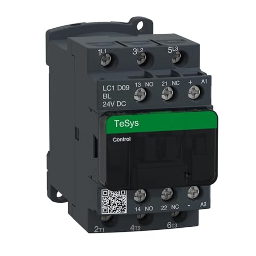 Contacteur LC1D09BL 9A 24V DC noir résoud le manque d'espace avec ses 3 NO