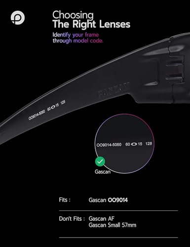 Image of Replacement Lenses for Oakley Gascan OO9014 60mm Sunglass - Precision Fit, UV Block & Impact Resistant