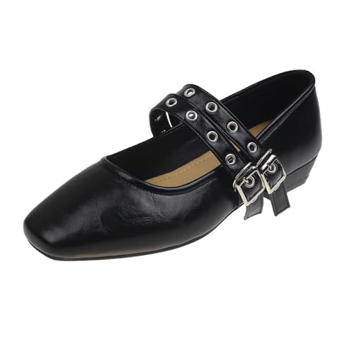 Emo Shoes Mary Janes Ballet Flats Y2K Retro Rave Grunge Buckle Shoes for Women Preppy Teen Girls - Non Slip Kawaii Elegant Cute Core Comfortable Walking Birthday Gifts Back to School Party Travel