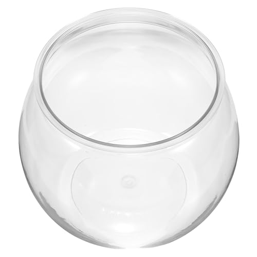 HEMOTON Kleines Transparentes Fischglas aus Kunststoff Unzerbrechlicher Aquarientank für Goldfische und Betta Fische für Tischdekoration und Einfache Pflege Fallfestes Design für Zuhause