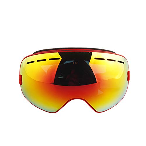 Lunettes de ski OTG rouge avec protection 100% UV pour une vision nette