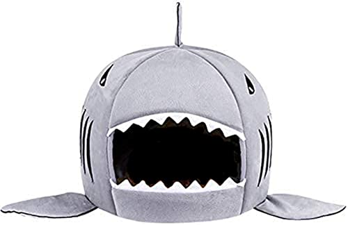 Alytimes Dog Bed Shark Cat Bed Pet Cave for Small Pets with Removable Cushion Water Resistant Bottom Machine Washable Lovely Pet House Gift for Pet