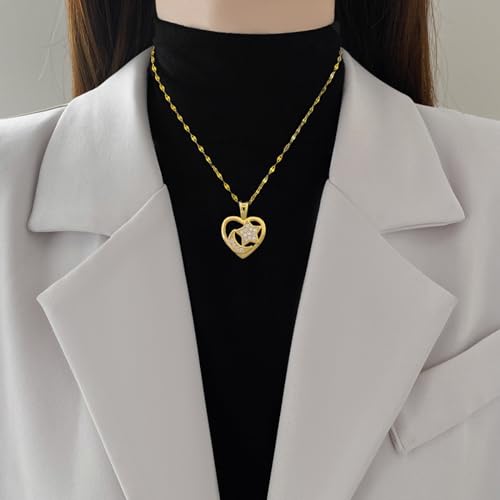 Collier pendentif zircon de qualité supérieure et chaîne acier inoxydable durable - 3