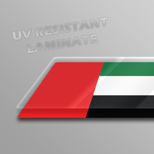 Image of World Country Flag Decal Stickers - Two Pack - for Cars Windows Bumpers Laptops Tablets Tumblers Cups Walls (United Arab Emirates)