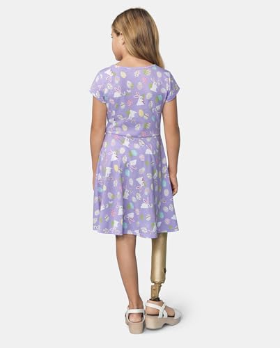 Image of The Children's Place Girls' Plaid Stretch Jacquard Short Sleeve Dress