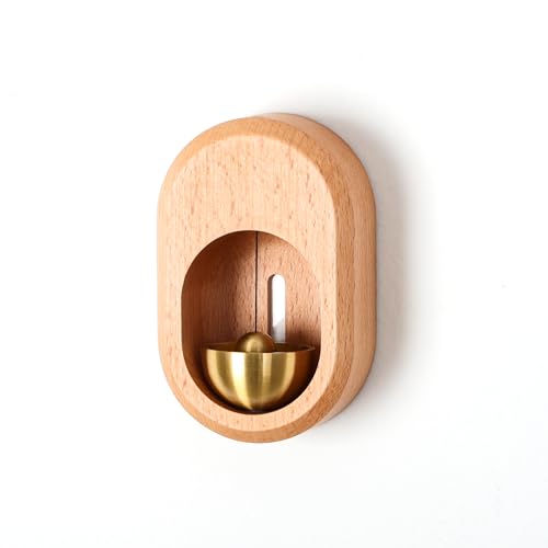 Cloche en forme d'horloge bois de hêtre objet déco étagère