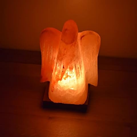 H&H Himalayan Angel Salt Lamp 100% Pink Crystal Salt Lamp Natural Ionizing Meditation Hand Crafted Angel Crystal Rock Salt Lamp with UK Plug (2-3kg) Cover