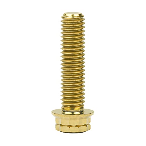 Image of Titanium Flange 12 Point Head M8 x15 20 25 30 35 40 45 50 55 60 65mm Screw Bolt Pack of 4 (M8x30mm, Gold)