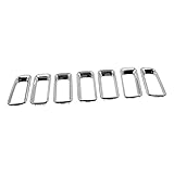 Car Accessories Black Chrome Front Grille Vent Hole Frame Trim Grille Trim Molding Insert (7 PCS/Set) Compatible with Jeep Compass 2011-2016 Replace 68109865AA (Chrome)