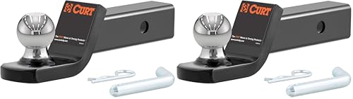Image of CURT 45134 Fusion Trailer Hitch Mount with 2-Inch Ball & Pin, Fits 2-in Receiver, 7,500 lbs, 2 inch Drop, Stock (Pack of 2)