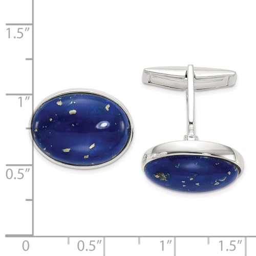 Mancuernillas de plata 925 con lapislázuli 19.5mm hombre miniatura 2