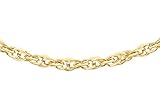 CARISSIMA Gold Women's 9 ct Yellow Gold Hollow 1.7 mm Diamond Cut Prince of Wales Chain Necklace of Length 61 cm/24 Inch