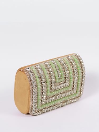 Image of THE TAN CLAN Nysa Beige Flap Over Clutches for women Bag for Women- Elegant Evening Handbag, Stylish Purse