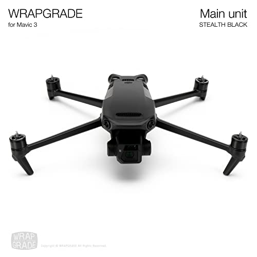 Image of WRAPGRADE Full Skin Stickers for DJI Mavic 3 / Mavic 3 Classic (STEALTH BLACK)