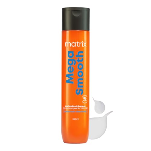 Matrix Mega Smooth Professional Shampoo with Shea Butter & Amino Acids, for Frizzy Hair | Max Smoothness for 4 Days | Used by 1 Lakh Hairstylists*| For All Hair Types | Paraben Free