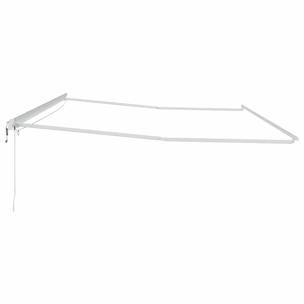 Rama markizy z listwami świetlnymi LED, biała, 600 x 300 cm, aluminiowa, zwijana, do zadaszenia tarasu, ochrony przed słońcem, balkonem i ogrodem, odporna na warunki atmosferyczne