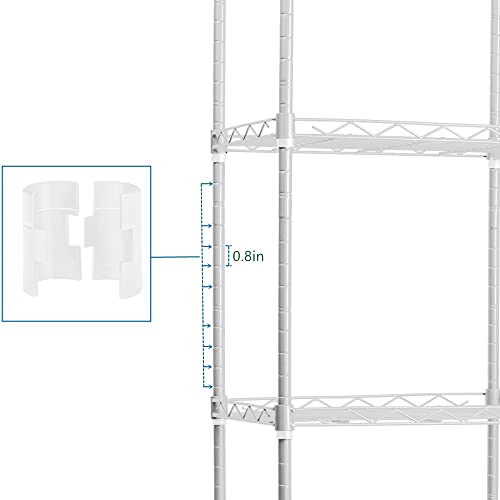 Regiller 5-Wire Shelving Metal Storage Rack Adjustable Shelves, Standing Storage Shelf Units For Laundry Bathroom Kitchen Pantry Closet (White, 16.6L X 11.8W X 53.5H) #TOP4