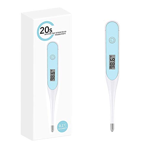 Digital Body Thermometer, Waterproof Electronic Medical Thermometer, 20S Fast Readings Oral Cavity, Rectum