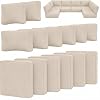 14 Piece Patio Cushion Covers Replacement, Waterproof Outdoor Furniture Covers with Reinforced Zippers and Non-Slip Bottom, 3 Sizes for 6 Piece Patio Sectional Sofa, Covers Only (Sand)