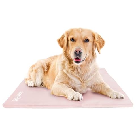 The Green Pet Shop Dog Cooling Mat Cover - Large, Nude/Pink - Protect Your Cool Pet Pad from Dirt & Damage - Machine Washable Cover