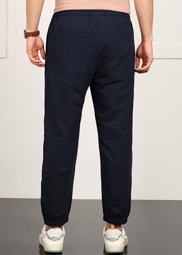 Image of Alan Jones Clothing Mens Washed Jersey Cotton Joggers Pants | Soft Stretch Cotton | Ankle Length with Elastic Hems