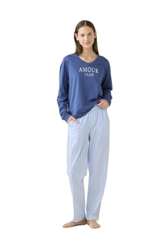 Pyjama femme Noidìnotte FA9473 Malaga 2 en tissu navette avec pantalon long taille XL