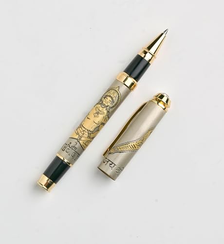Image of Customised Lord Bajrangbali Etched Pen - Premium Brass Roller Pen with Hanuman Engraving & Divine Jay Shree Ram Inscription
