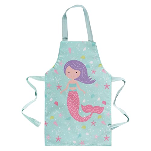 Kituals Children's Mermaid 100% Cotton Wipeable Apron - Adjustable Neck Fastening 2-6 years Girls Kids Chef Cooking Baking Arts Painting Gift