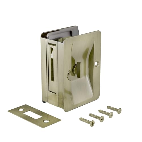 Image of Richelieu | Onward Privacy Pocket Door Pull, Rectangular, Antique Brass