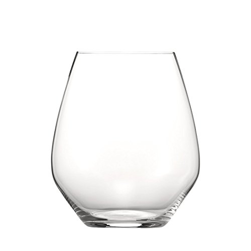 Spiegelau Authentis Casual Burgundy Stemless Tumblers, Set of 4 in Gift Tube