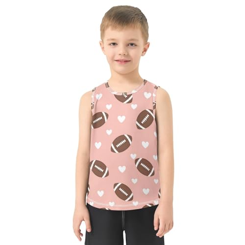J JOYSAY American Football Heart Boys Tank Top Sleeveless Muscle Shirts Quick Dry Workout Active Sport Kids T-Shirts 3-15T2