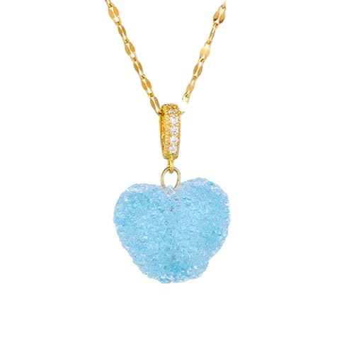 Ras du cou géométrique doux pendentif coeur zircon rouge Olivia, le cadeau idéal pour femme