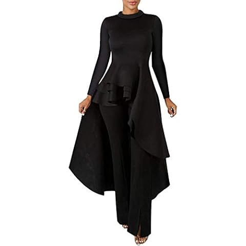 Lrady Women's Asymmetrical Ruffle Peplum Dress Cover