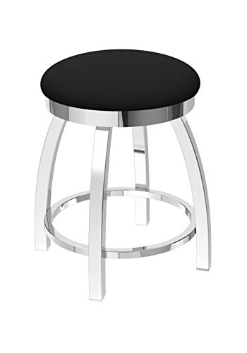 Holland Bar Stool Co. Misha Swivel Vanity Stool, 18" Seat Height, Black Vinyl