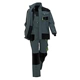 Men's 2-Piece Work Uniform Set,Heavy-Duty Overalls Jumpsuit Cargo Jacket with Pocket for Mechanics and Repair