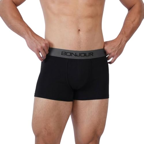 Image of Bonjour Men's Cotton Comfort Trunk - Soft Breathable Everyday Underwear (Pack of 1)