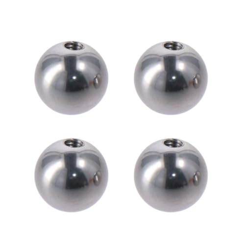 Thread Nut 4Pcs Round Inner Tooth Stainless Steel Female Ball Head Smooth Bead Silver Blind Hole Screw Cap Cover Lighting Machinery DIY Decoration