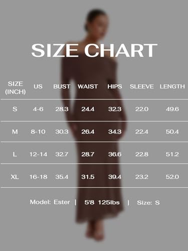 Image of REORIA Women's Off Shoulder Long Sleeve Bodycon Maxi Dresses