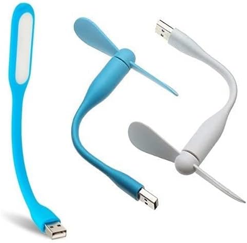 FR-69 Portable Mini USB Dragon Fan With 2 Leaf & LED Light - Connect With Laptop, Smartphone, Powerbank, Adapter/Hub (Multicolour)