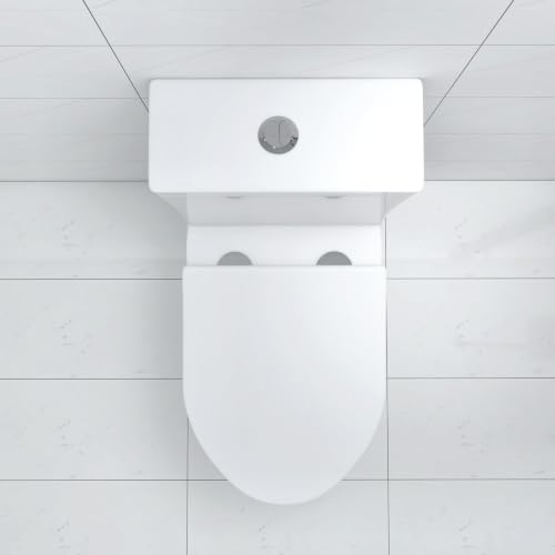 Image of One Piece Tall Toilet, 18.5-Inch Bowl, Dual Flush, White