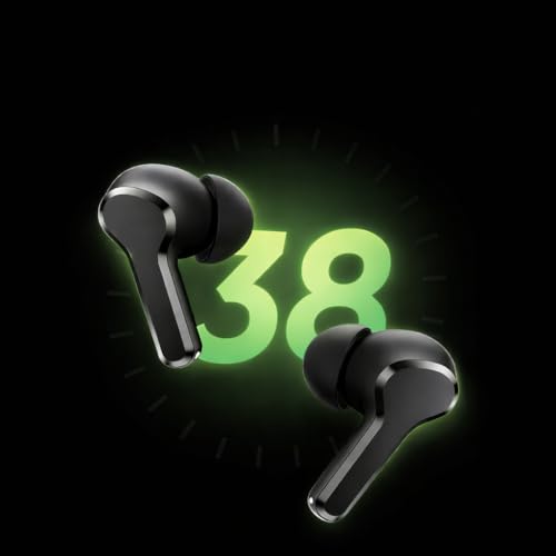 Image of Buds T110 Compatible for Realme Wireless Earbuds, AI ENC Noise Cancellation, 10mm Dynamic Bass Driver, 38H Battery Life, Bluetooth 5.4, IPX5 Water Resistance (Black)