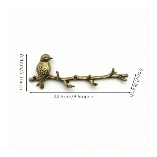 Gralara Crochet Mural avec Oiseau Vintage Patère En Forme Branche Facile à Installer Porte-Manteau Mural pour Entrée, Chambre, Jardin – vue 5