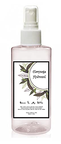 Genie In My Bottle 100 ML Cosmetic Grade Steam Distilled, Pure, Natural & Preservative-Free Clary Sage Hydrosol (Distillate) For Women & Men?s Skin Care & Aromatherapy