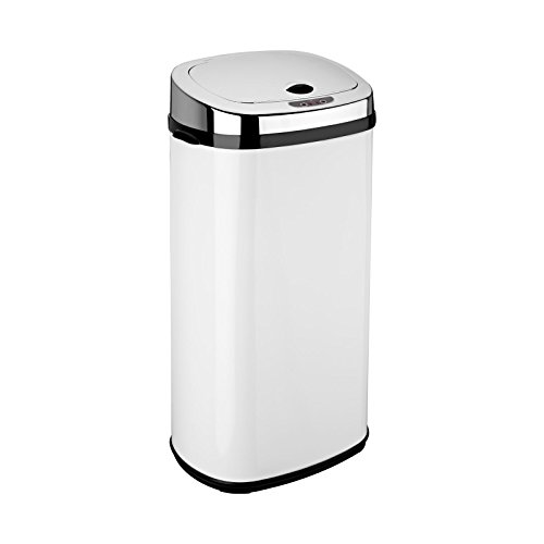 Rect 42L Stainless Steel Auto Sensor Kitchen Waste Dust Bin Automatic Motor White