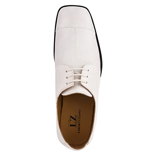 Image of LIBERTYZENO Mens Animal Print & Plain Genuine Leather Adults Lace Up Oxford Dress Shoes for Easter Gift